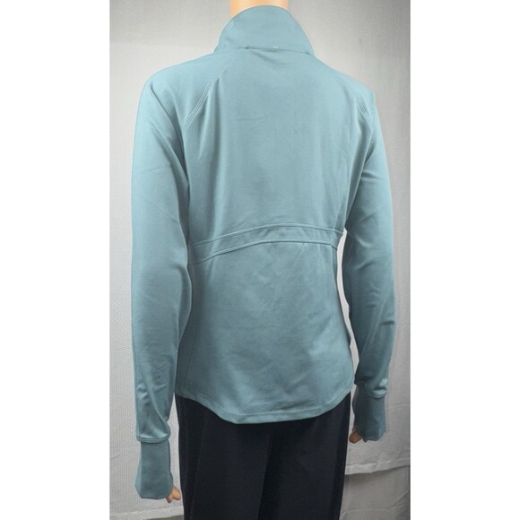 Jockey Womens Medium Artic Blue Full Zip Front Tulip Hem Yoga Active Jacket New - Picture 4 of 9